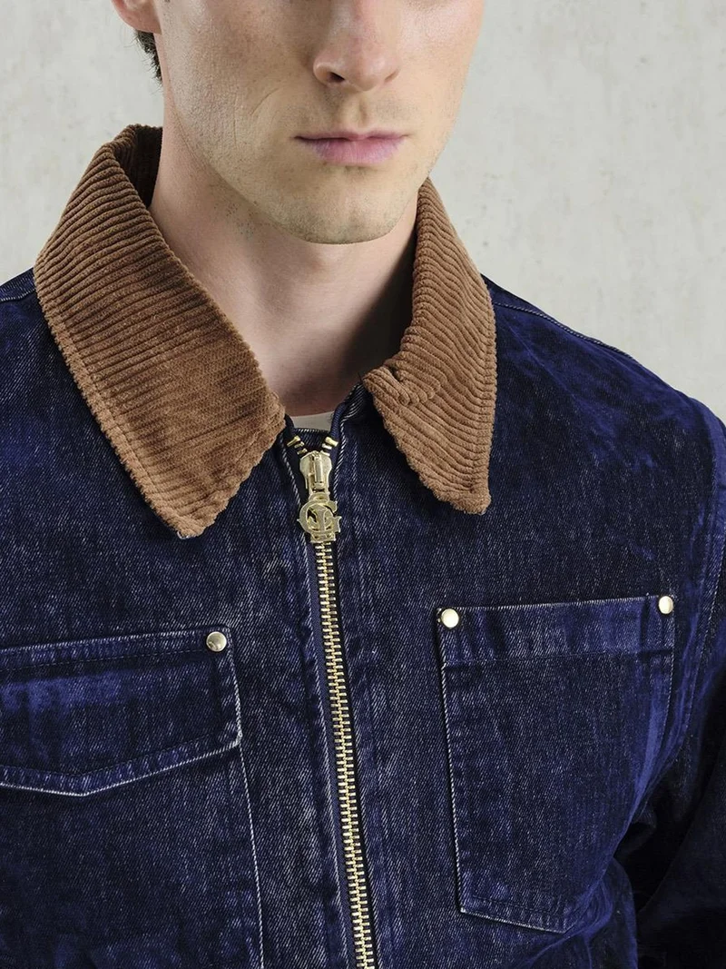 Giesto Navy Blue GIESTO Collar Detailed Seasonal Jacket with Pockets for Men | Best Price UAE